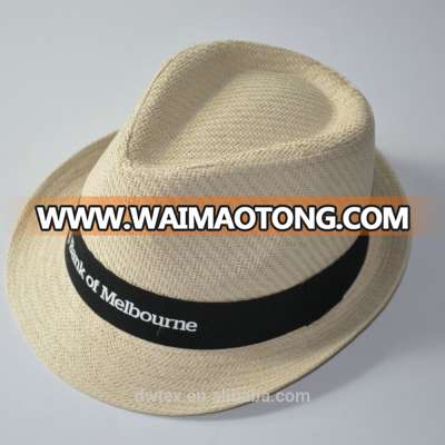 Wholesale Promotion Gift Custom Made Band 100% Straw Paper Panama Hat