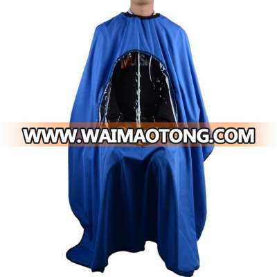 Hair cut hair dressing disposable barber cape with window